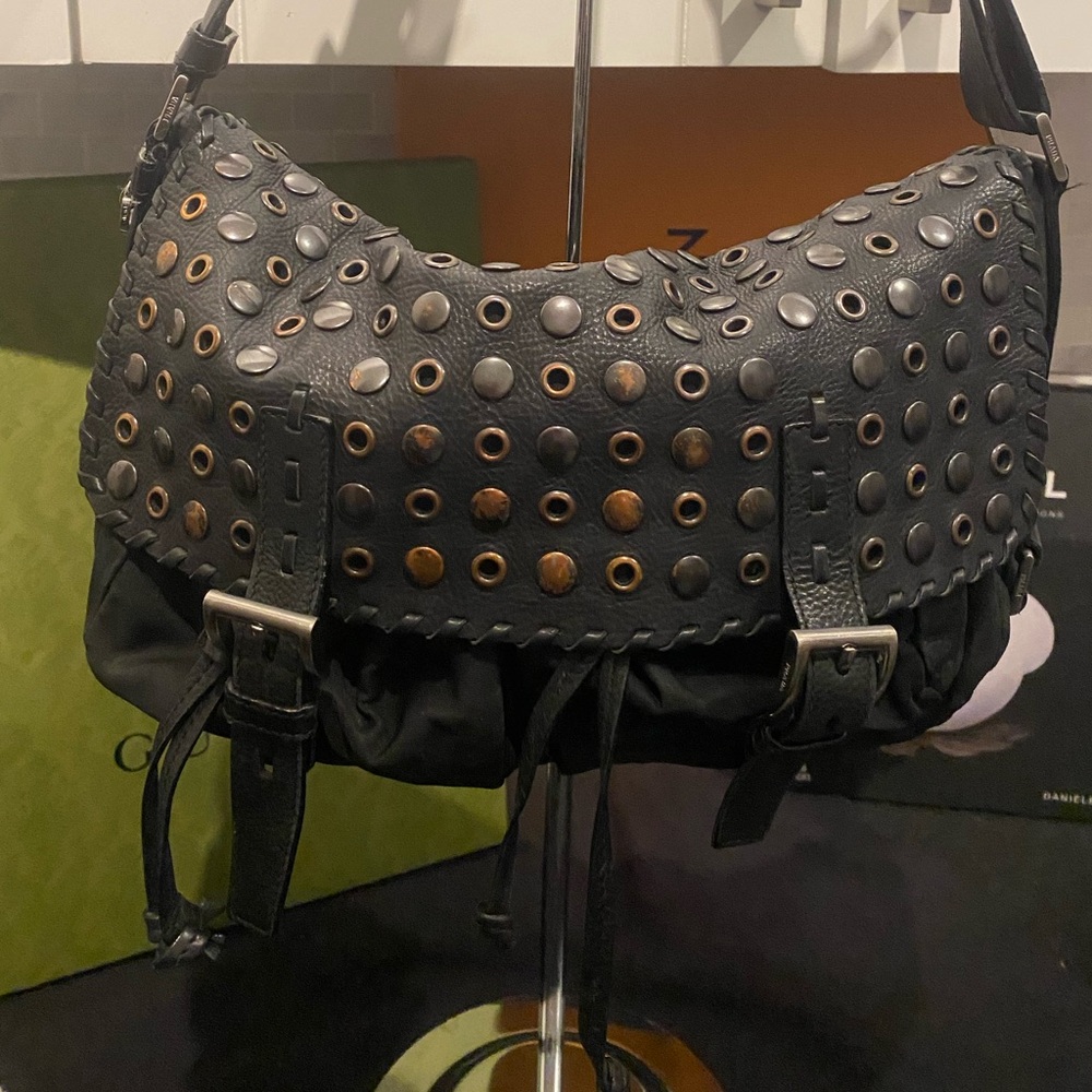 Prada Leather Flap and Nylon Bag